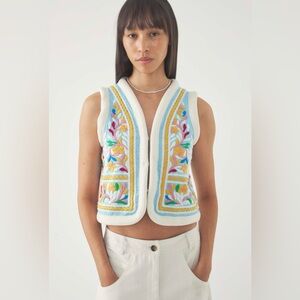 NWOT Antik Batik Colorful Embroidered Vest